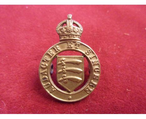 Essex Yeomanry (Dragoons) Cap Badge (Gilding-metal), two lugs, issued between 1905-1909. K&amp;K: 1490