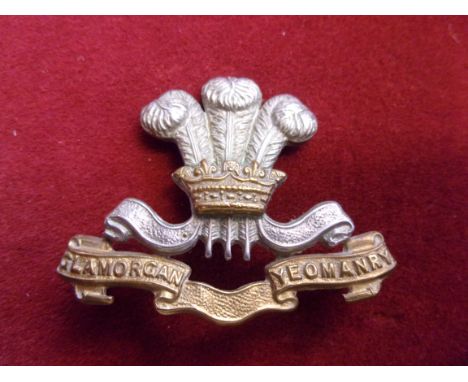 Glamorgan Yeomanry (Dragoons) WWI Cap Badge (Bi-metal), two lugs, first type. K&amp;K: 1481