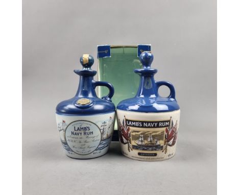 2 Lambs Navy Rum Decanters to include Lamb's Victorian Ships Collection and one other both 1980s- One Boxed   (Please note ri