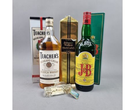 3 Bottles Blended Whisky to include, Johnnie Walker 12 Year Old Black Label, Teachers & J&B Rare Scotch along with Kenmore Ca