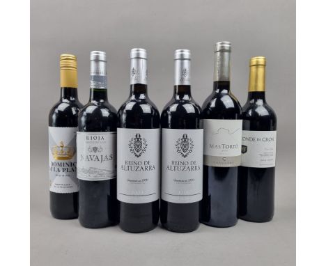 6 Bottles Spanish Red Wine to include:   2 Bottles Reino De Altuzarra 2009, Mas Torto 2004, Navaja Rioja, Dominio De La Plana