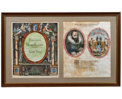 Besler, Basilius Frontispiz und Einleitungsblatt zum Frühling (Nürnberg 1561-1629 ebd.) Blatt mit dem Portrait und dem Wappen