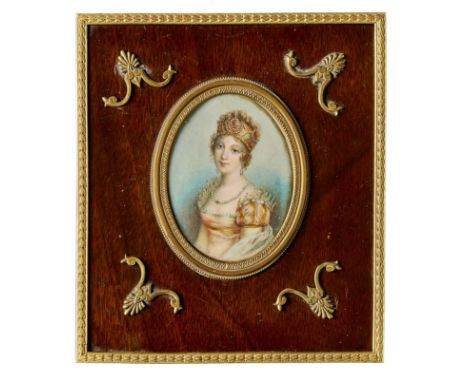David, Maxime Marie Louise von Österreich (Châlon-sur-Marne 1798-1870 Paris) Halbfiguriges Portrait der zweiten Ehefrau Napol