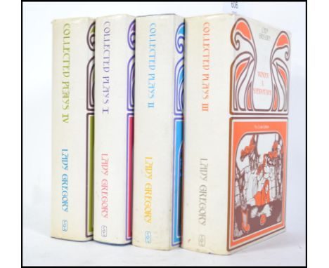 The Plays Of Lady Gregory - 4 volumes. Published by Colin Smythe, 1970. First collected edition. Colourful pictorial dustcove