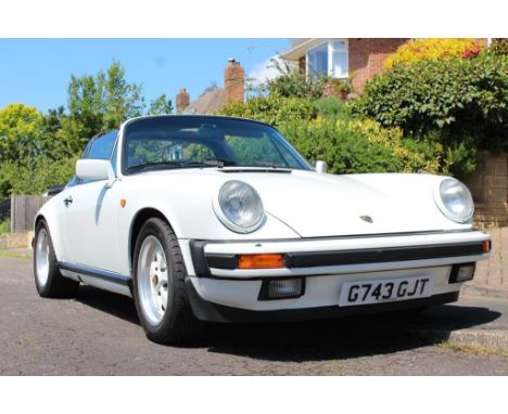 1989 Porsche 911 Sport Targa Registration number G743 GJT Chassis number WPOZZZ91ZKS141030 Grand Prix white Blue leather with