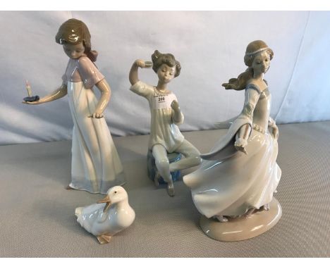 4 LLadro/ Nao figures which includes Cinderella, Girl with candle etc 