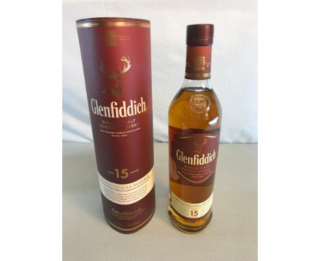 Glenfiddich 15 year old Unique Solera Reserve Single Malt Scotch Whisky. Full, Sealed & Boxed 