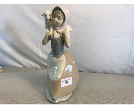 Nao Lladro 'Good Shepherdess' 238 retired figurine, 25cm in height 