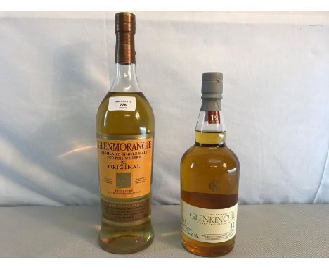 Glenmorangie, 10 year Highland single malt scotch whisky, full & sealed (1 litre), together with Glenkinchie, 12 year single 