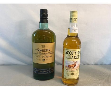 The Singleton of Dufftown, 12 year single malt scotch whisky, full and sealed (70cl), together with Scottish Leader supreme s