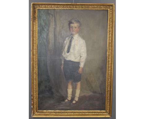Early 20th century British School, full length portrait of a schoolboy. Oil on canvas, 142 x 97cm