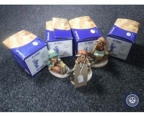 Seven Hummel figures - Christmas Song, Christmas Gift, Monkey Business etc (four boxed) 