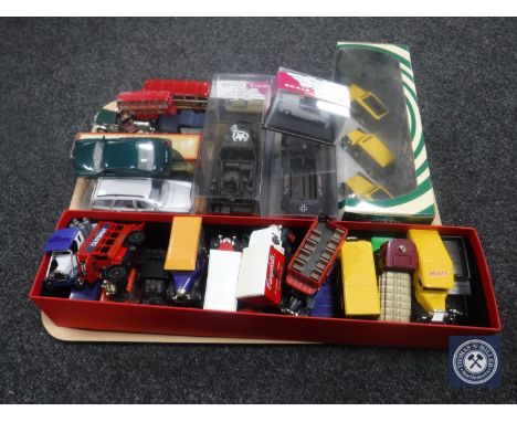 A tray of die cast vehicles, Corgi bus etc.
