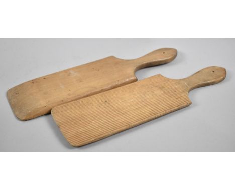 A Pair of Vintage Chestnut Butter Pats, 30cms Long 