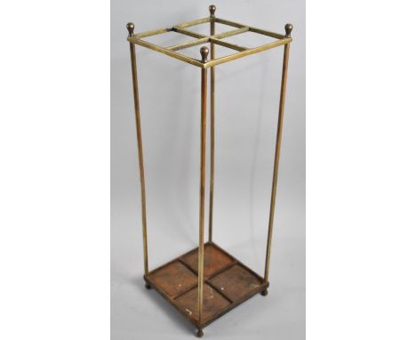 A Late 19th/Early 20th Century Brass Four Division Stick Stand, 53cm High 