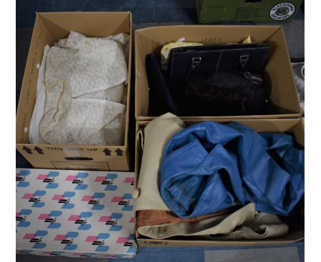 A Collection of Various Vintage Items to comprise Wedding Dress (Stained Condition) and Veil, Hats, Jackets Etc 