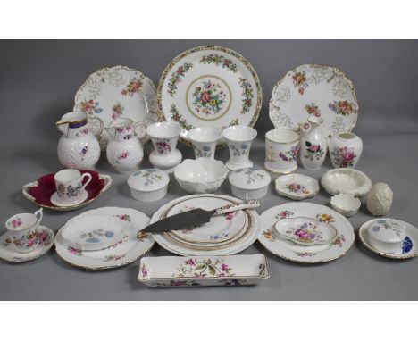 A Collection of Various Ceramics to Comprise Coalport Caughley Jug, Vases, Wedgwood Ice Rose Lidded Boxes, Coalport Cabinet P