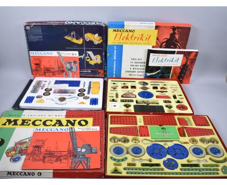 Three Vintage Meccano Construction Sets, Basic No.2, Electrickit and Set No.4 