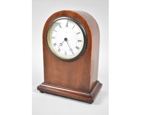 An Edwardian Mahogany Cased Arched Top Mantel Clock, Movement in need of Attention, 20cms High 