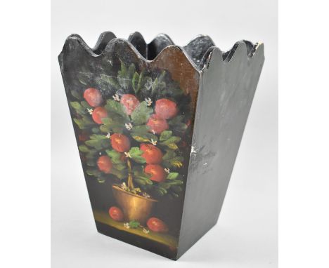 A Vintage Painted Wooden Plant Pot Holder, 27.5cm 