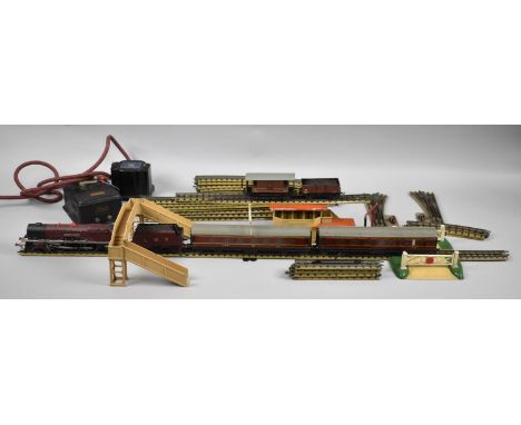 A Vintage Three Rail Train Set to Include Duchess of Atholl Locomotive and Tender, Railway Crossing, Signal Box and Other Acc