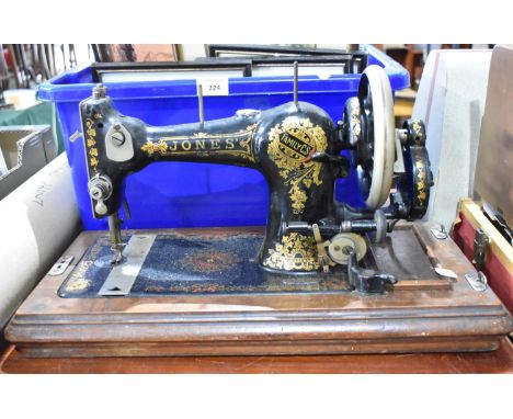 A Vintage Jones Manual Sewing Machine, Missing Cover 