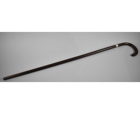 An Early 20th Century Silver Banded Walking Stick, Hallmarked for Birmingham 1921, 91cm Long 