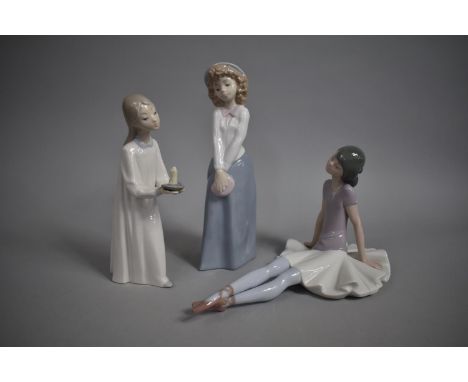 A Collection of Three Spanish Ornaments to Comprise Two Lladro and One Nao 