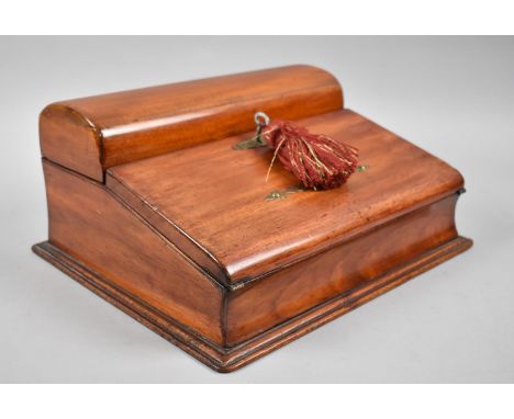 A Late Victorian Brass Mounted Mahogany Desk Top Writing Slope with hinged Front Lid to Tooled Leather Writing Surface, Also 