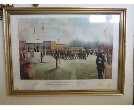 FRAME AND GLAZED MILITARY PRINT.