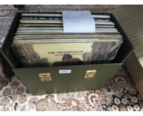 CASE OF VINYL LP'S MAINLY 1960'S INCLUDING BOB DYLAN, HOLLIES, JETHRO TULL, THE WHO AND OTHER TITLES.