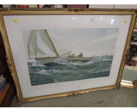 AFTER CHARLES NAPIER HEMY - 'A SEA BIRD', COLOUR PRINT PUBLISHED BY FROST &amp; REED, GLAZED AND IN A GILT FRAME