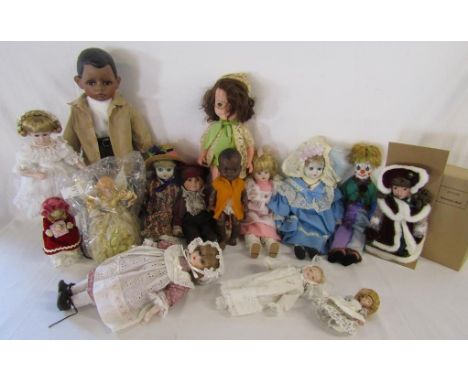 Collection of porcelain dolls includes Alberon, also 'Chiltern' and Empire made dolls