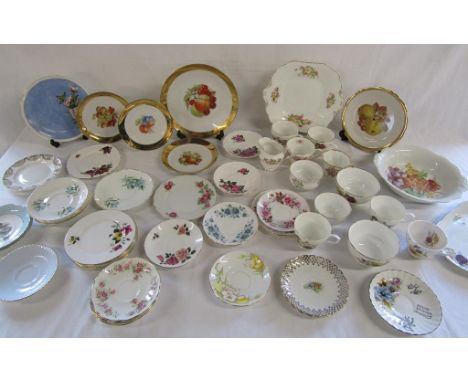 Mixed tea cups, saucers and plates includes Alfred Meakin sandwich plate, Aynsley plate, Duchess, Paragon, Gainsborough etc