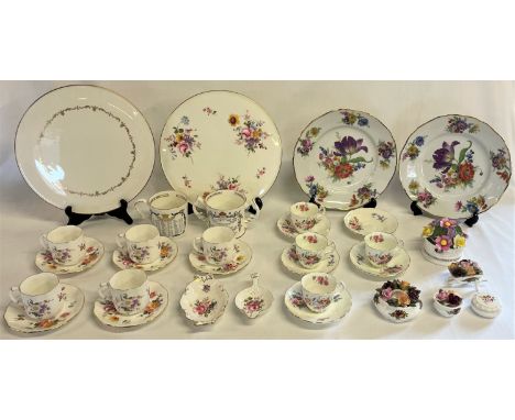 Selection of ceramics including Coalport Junetime, Royal Crown Derby Posies XLIX, 2 Gloria Fine Porcelain Bavaria Handwork Ba