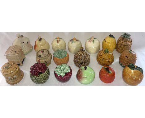 19 jam pots, including Sylvac, Carltonware, Wilson &amp; Purdy, etc, some with damage&nbsp;