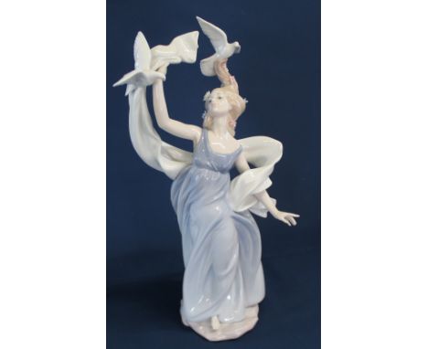 Lladro Inspiration Millennium 2000 figurine No 6570 "New Horizons", boxed, 37.5cm h x 18cm w (head flowers missing)