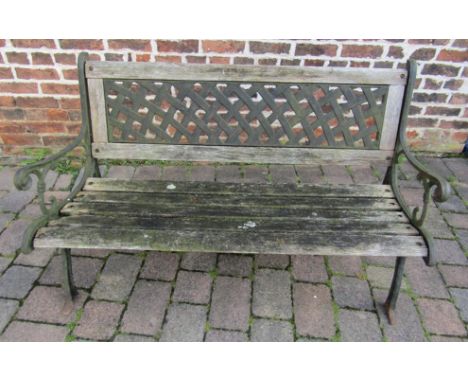 Heavy cast iron and wood garden bench