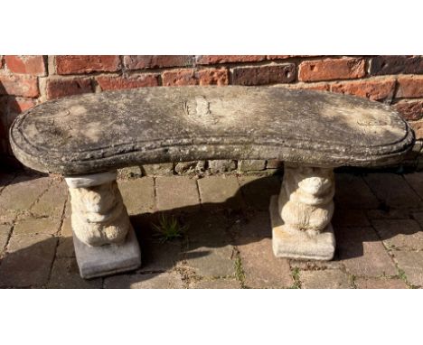 Concrete garden bench with squirrel supports&nbsp;&nbsp;