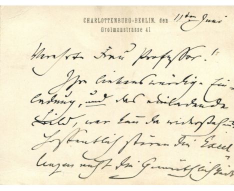JOACHIM JOSEPH: (1831-1907) Hungarian violinist, conductor and composer. A.L.S., Joseph Joachim, on two sides of a printed co