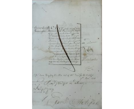 WALPOLE ROBERT: (1676-1745) British Prime Minister 1721-42. A good D.S., R Walpole, one page, folio, Whitehall, 7th November 