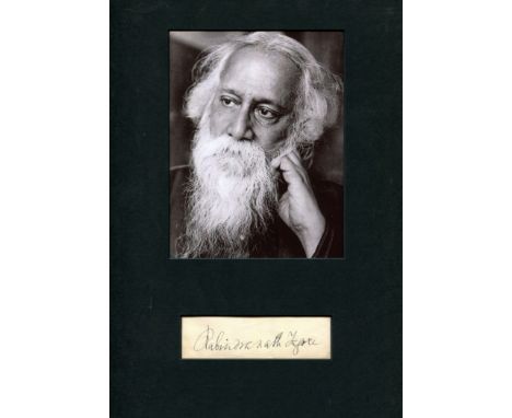 TAGORE RABINDRANATH: (1861-1941) Indian Poet, Nobel Prize winner for Literature, 1913. Signed 5 x 2.5 envelope, `Rabindranath