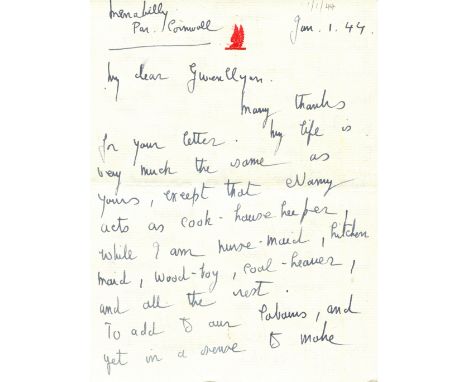 ‘we have just moved into this lovely derelict mansion, the original more or less of “Manderley” in Rebecca’DU MAURIER DAPHNE: