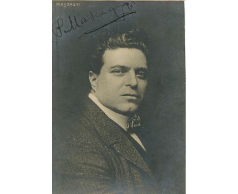 MASCAGNI PIETRO: (1863-1945) Italian composer of operas, notably Cavalleria rusticana (1890). Vintage signed postcard photogr