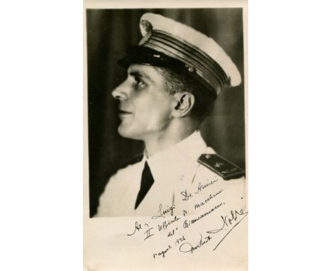 NOBILE UMBERTO: (1885-1978) Italian aviator and Arctic explorer. Vintage signed and inscribed 6 x 9.5 photograph, the image d