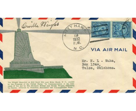 WRIGHT ORVILLE: (1871-1948) American aviator who, with his brother Wilbur, invented and built the world's first successful ai