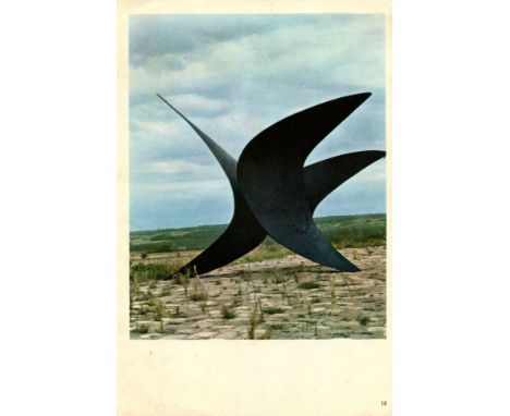 CALDER ALEXANDER: (1898-1976) American sculptor. Signed colour 8vo page, evidently removed from a book, the illustration depi