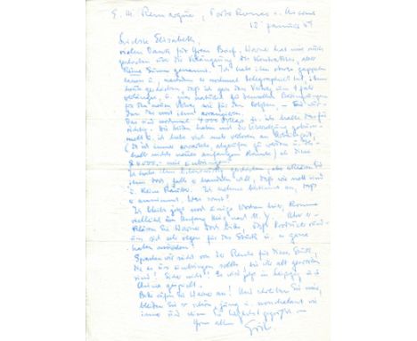 REMARQUE ERICH MARIA: (1898-1970) German novelist of All Quiet on the Western Front (1928). A.L.S., Erich, one page, 4to, Por