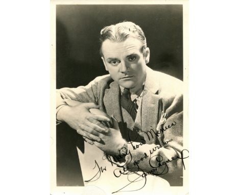 CAGNEY JAMES: (1899-1986) American actor, Academy Award winner. Vintage signed and inscribed sepia 5 x 7 photograph of the ac