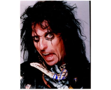 COOPER ALICE: (1948- ) American Singer and Songwriter. Signed colour 8 x 10 photograph, the image depicting Cooper in a close